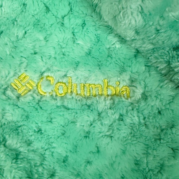 Kids Columbia XS Fuzzy Fleece Zip Up Jacket Mint Green Cozy Youth Size Outdoor - Picture 5 of 13